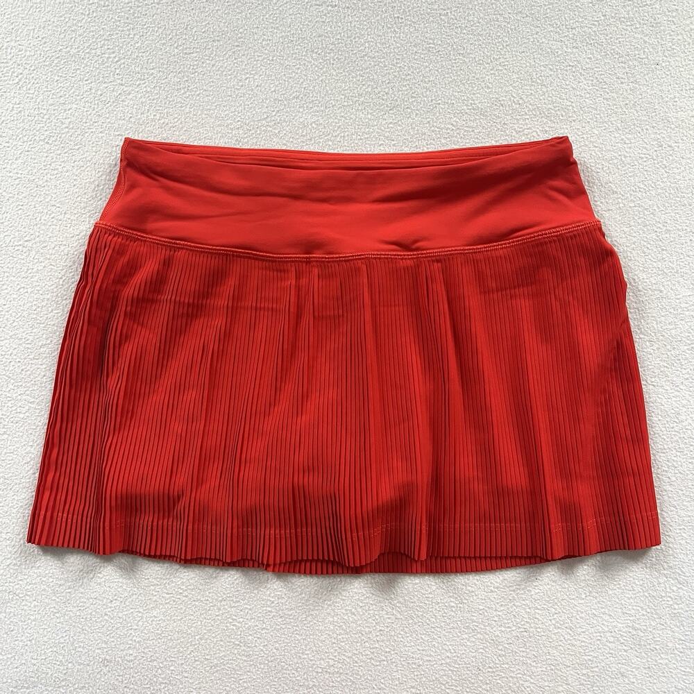 Lululemon Hot Heat Orange Red Pleat to Street Mid-Rise Skirt Tennis Golf Skort 4